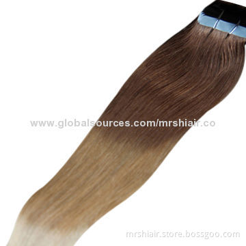 22-inch mixed color T6#/12#/27# human straight tape in hair extensions